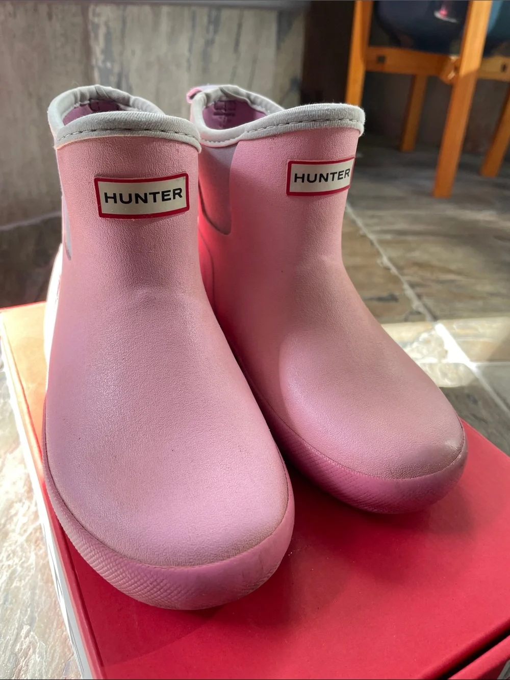Hunter Kids Finley Pink Short Rain Boots